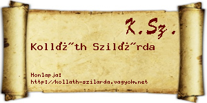 Kolláth Szilárda névjegykártya